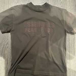Fear of God Kids Black Essentials Logo Tee